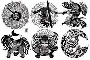 samurai oriental tattoo idea