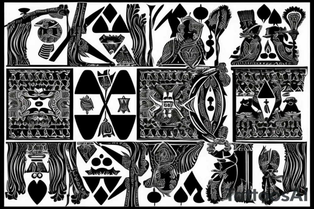 Queen of spades symbol, with floral motives tattoo idea
