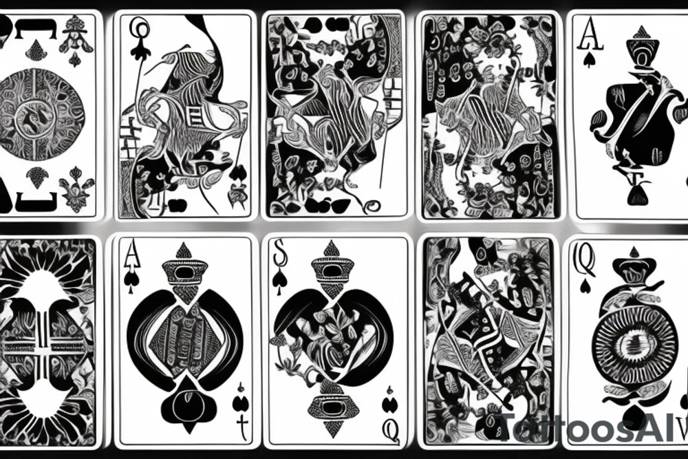 Queen of spades symbol, with floral motives tattoo idea