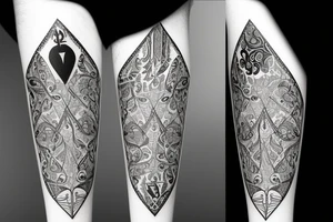 spades symbol, with floral motives tattoo idea