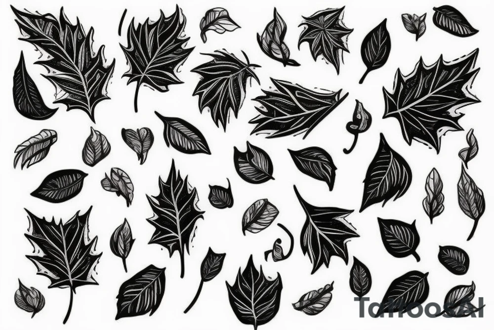 long vines with spade leaves tattoo idea