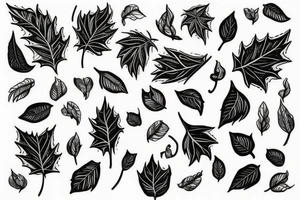 long vines with spade leaves tattoo idea