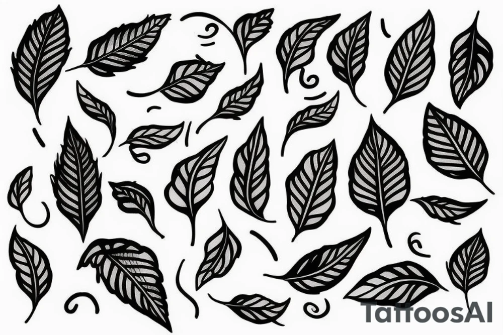 long vines with spade leaves tattoo idea