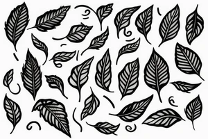 long vines with spade leaves tattoo idea