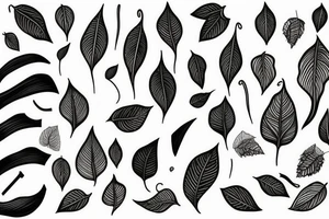 long vines with spade shaped leaves tattoo idea