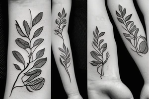 long vines with spade shaped leaves tattoo idea