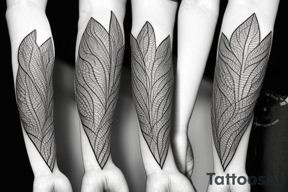 long vines with spade suit shaped leaves tattoo idea