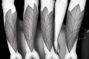 long vines with spade suit shaped leaves tattoo idea