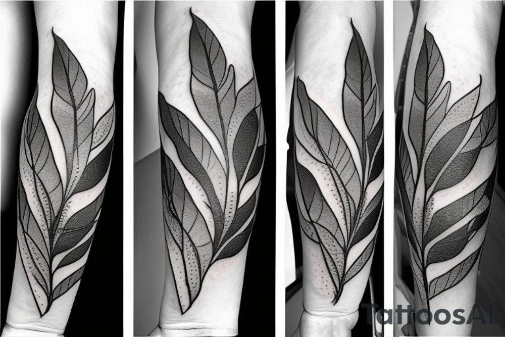 long vines with spade suit shaped leaves tattoo idea