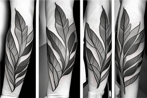 long vines with spade suit shaped leaves tattoo idea