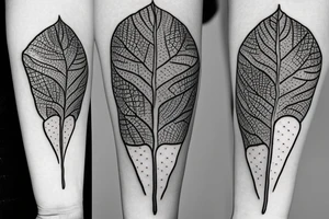 long vines with spade suit shaped leaves tattoo idea