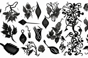 long vine with spades tattoo idea
