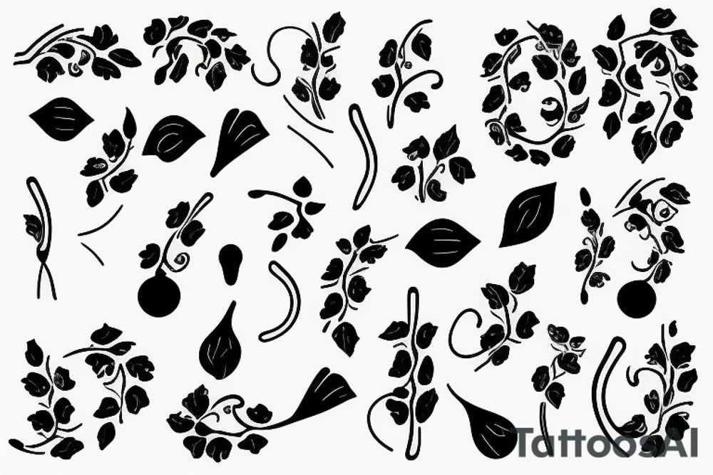 long vine with spades tattoo idea