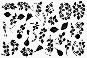 long vine with spades tattoo idea