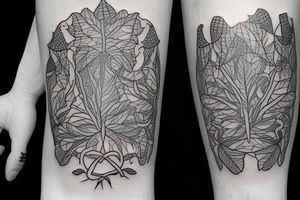 single long vine with spades tattoo idea