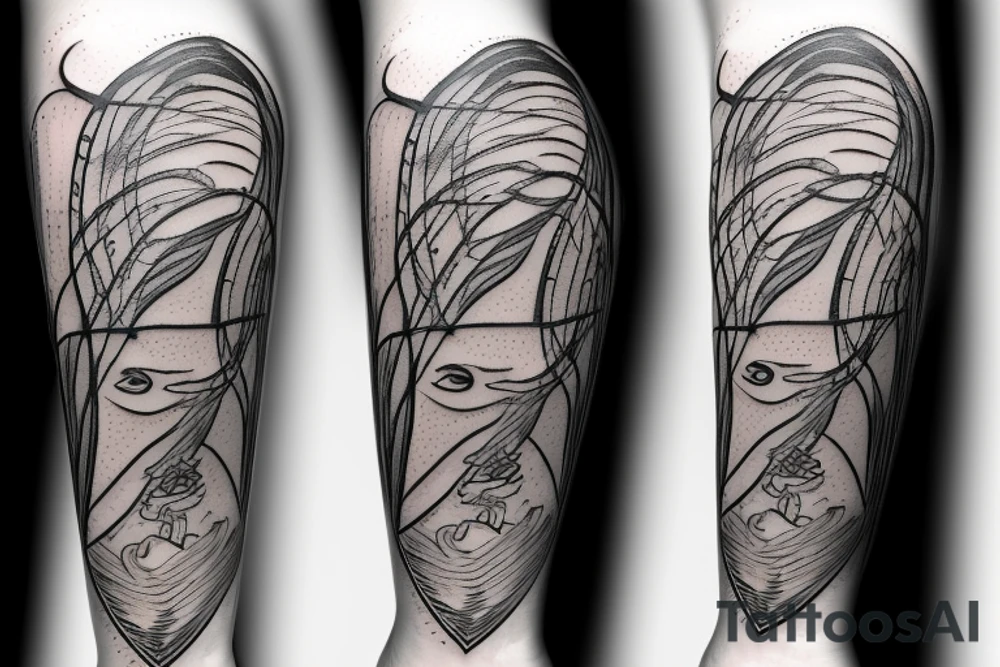 single long vine with spades tattoo idea