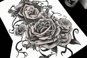 single long vine with spades tattoo idea