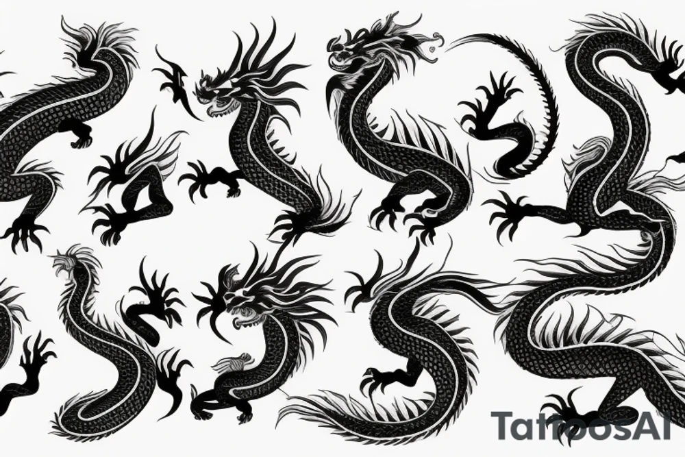 the oriental korean dragon tattoo idea