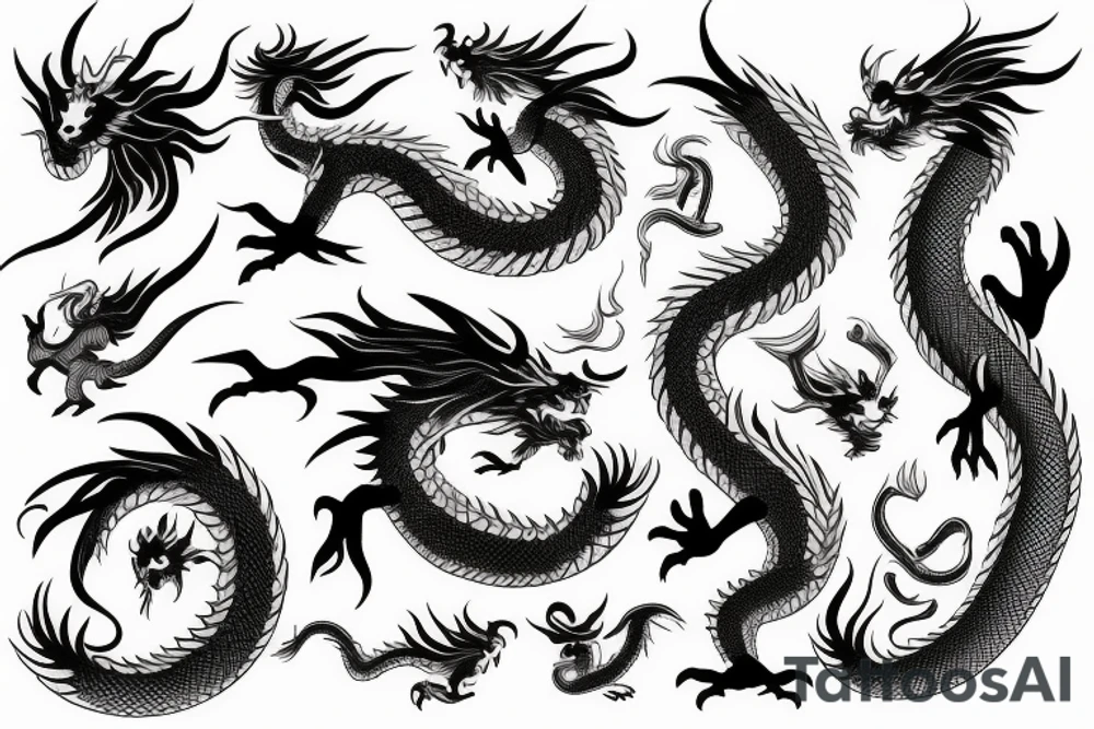 the oriental korean dragon tattoo idea