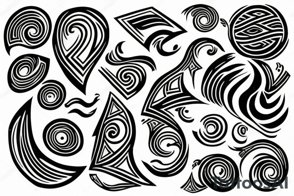 something abstract, like 
lightnings or waves tattoo idea