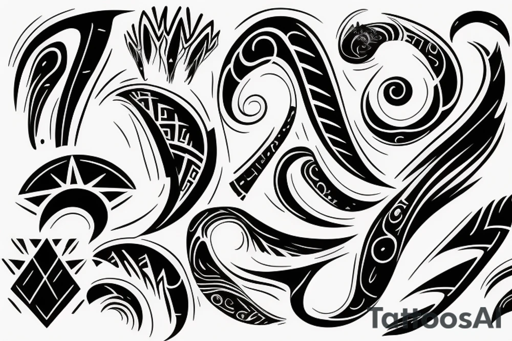 something abstract, like 
lightnings or waves, like new tribal tattoo idea