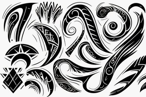 something abstract, like 
lightnings or waves, like new tribal tattoo idea