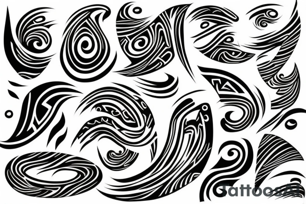 something abstract, like 
lightnings or waves, like new tribal tattoo idea