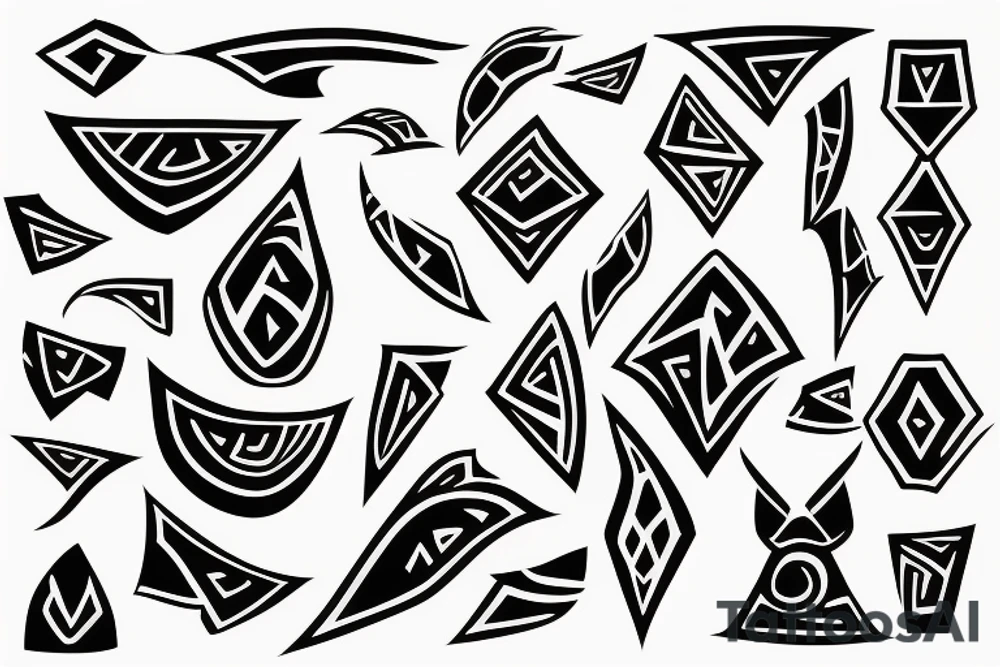 something abstract, like 
lightnings or picks, like new tribal tattoo idea