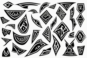 something abstract, like 
lightnings or picks, like new tribal tattoo idea