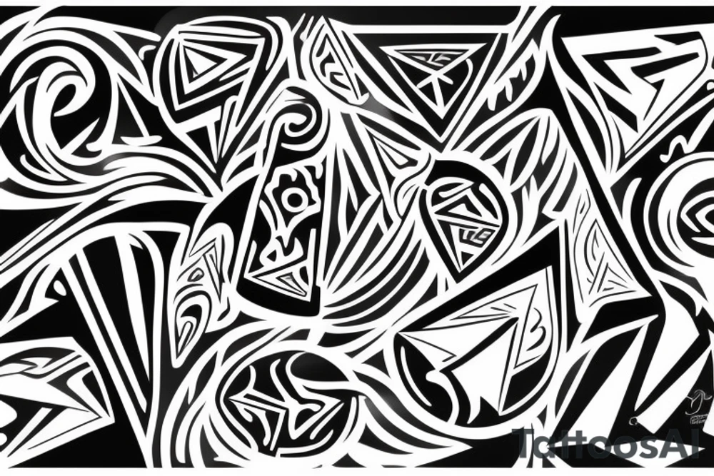 something abstract, like 
lightnings or picks, like new tribal tattoo idea