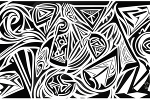 something abstract, like 
lightnings or picks, like new tribal tattoo idea