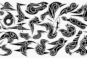 something abstract, like 
lightnings or picks, like new tribal tattoo idea