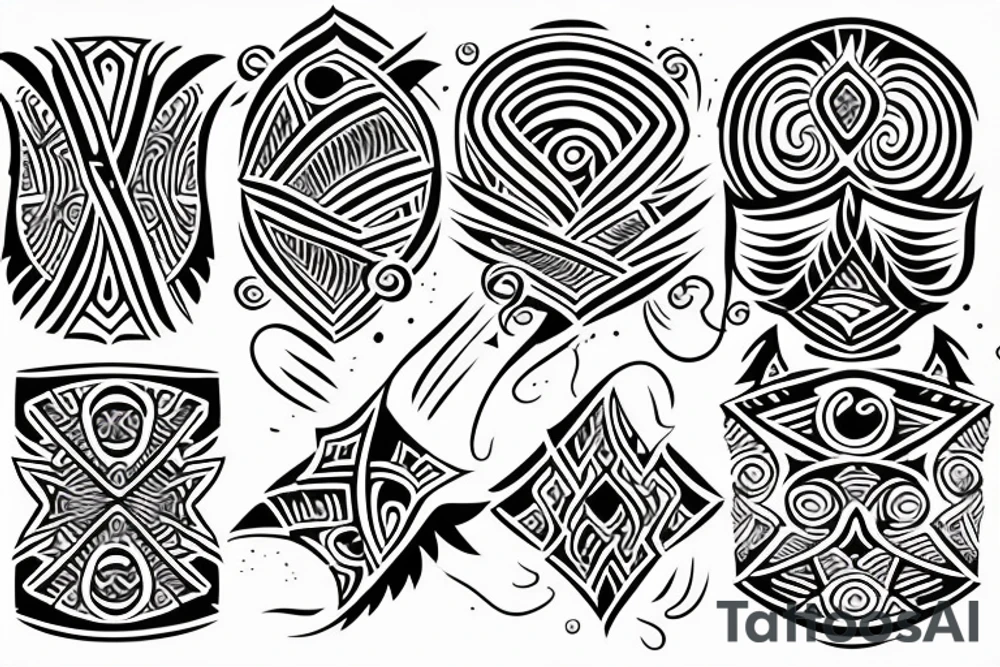 something abstract, like 
lightnings or picks, like new tribal tattoo idea