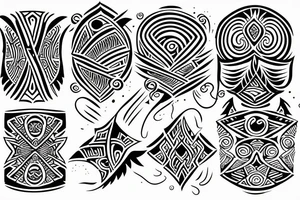 something abstract, like 
lightnings or picks, like new tribal tattoo idea