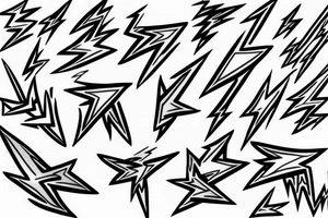 lightning bolts made by very infected lines or dashed tattoo idea