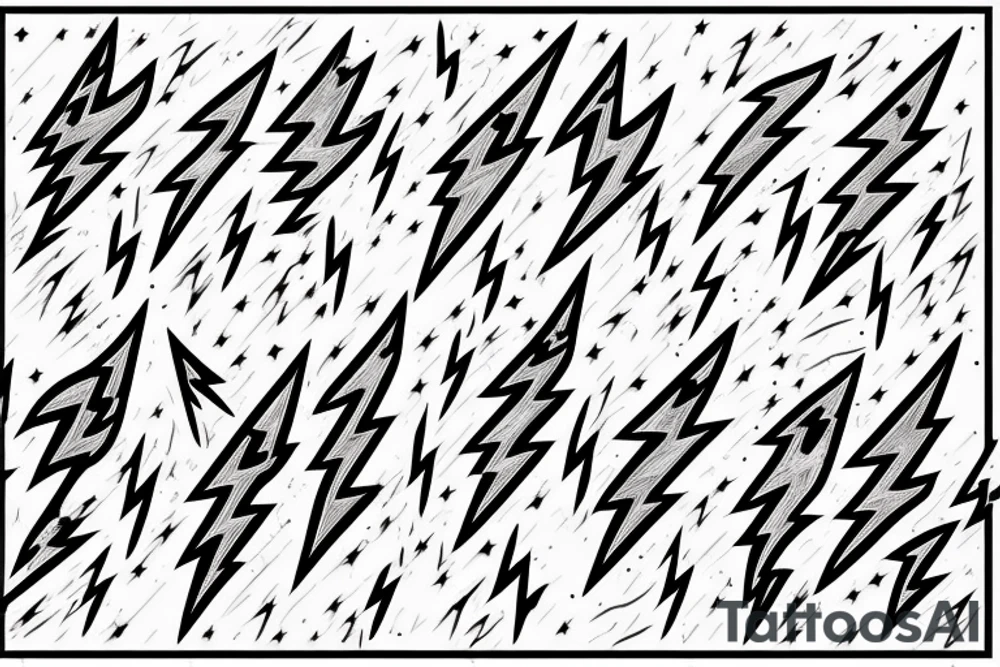 lightning bolts made by very infected lines or dashed tattoo idea