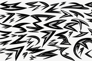 lightning bolts made by very infected lines or dashed tattoo idea