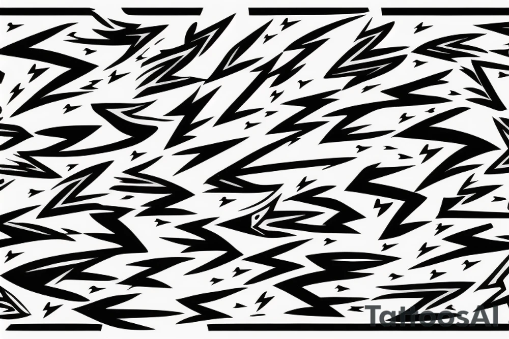 lightning bolts made by very infected lines or dashed tattoo idea