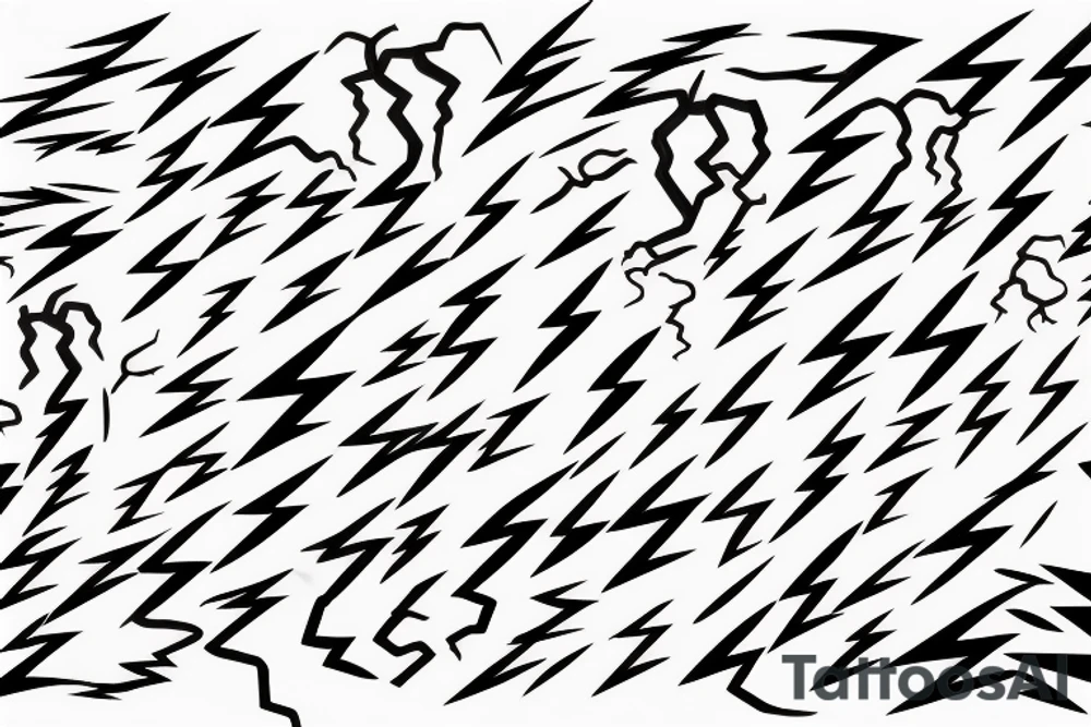 lightning bolts made by very infected lines or dashed in new tribal style tattoo idea