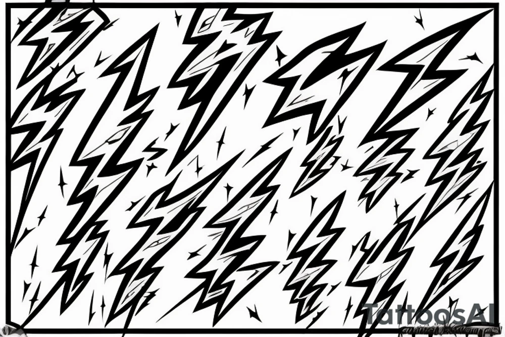 lightning bolts made by very infected lines or dashed in new tribal style tattoo idea