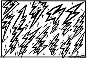 lightning bolts made by very infected lines or dashed in new tribal style tattoo idea