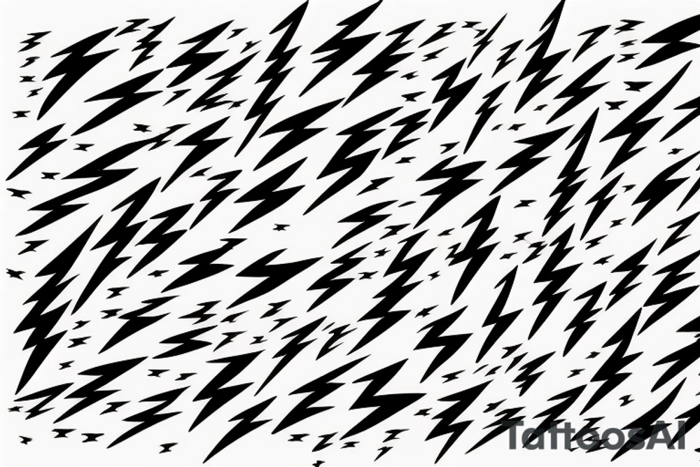 lightning bolts made by very infected lines or dashed in new style tattoo idea