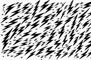 lightning bolts made by very infected lines or dashed in new style tattoo idea