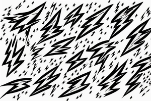 lightning bolts made by very infected lines or dashed in new style tattoo idea