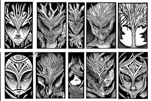 something like a tree elf or tribal treant tattoo idea