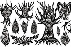 something like a tree elf or tribal treant in full size tattoo idea