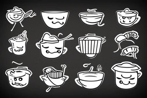 Cute shrimp chef frying rice tattoo idea