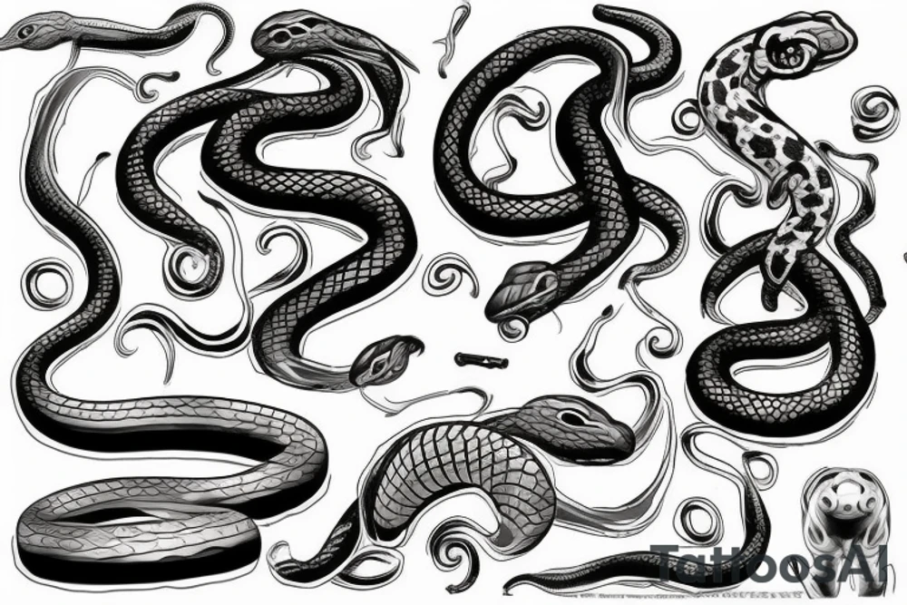 Snake dancing tattoo idea