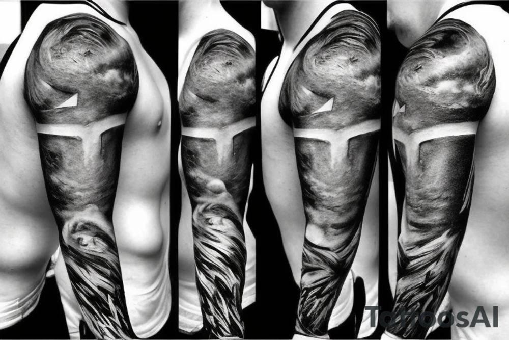 masculine thor hero pose tattoo idea