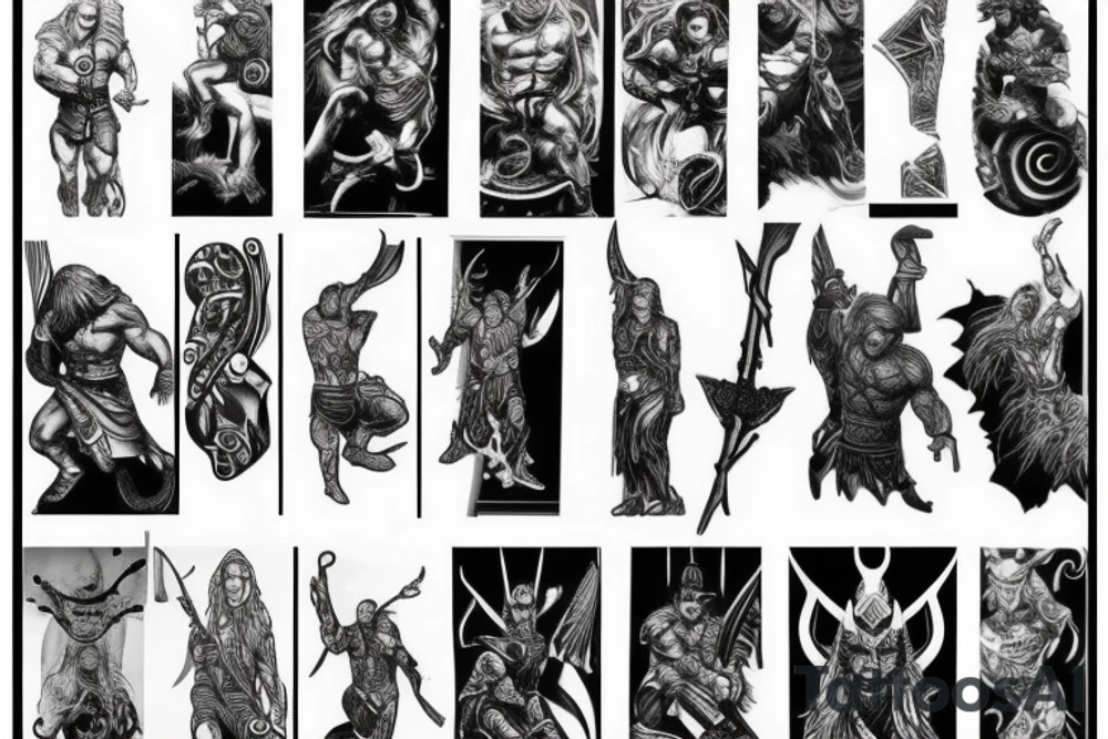 masculine thor hero pose tattoo idea